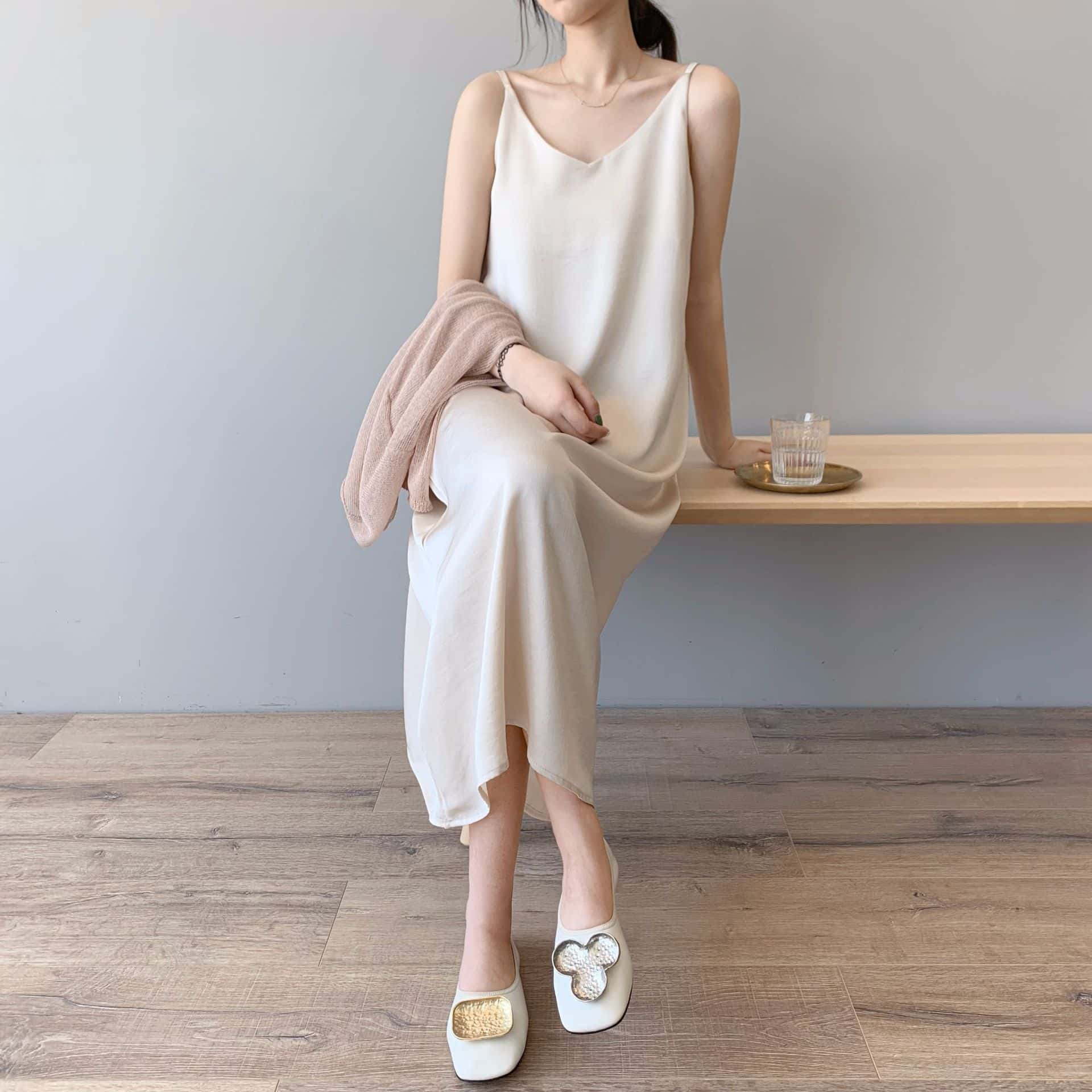 Spring summer 2022 Woman Tank Dress Casual Satin Sexy Camisole Elastic Female Home Beach Dresses v-neck camis sexy dress